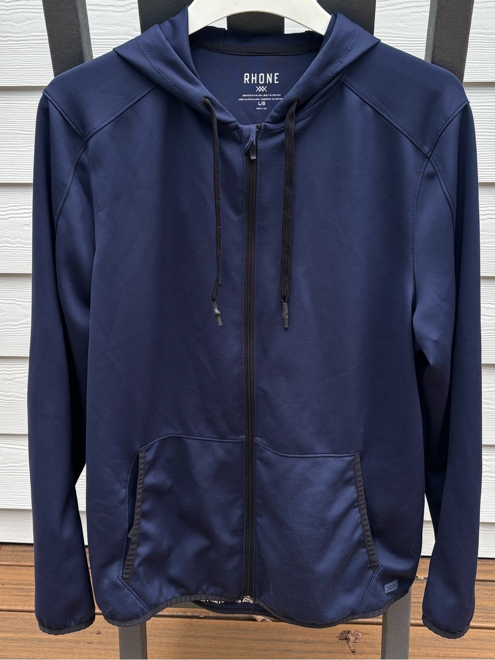 RHONE Men's Navy Lightweight Full-Zip Hoodie Jacket